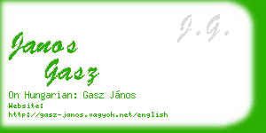 janos gasz business card